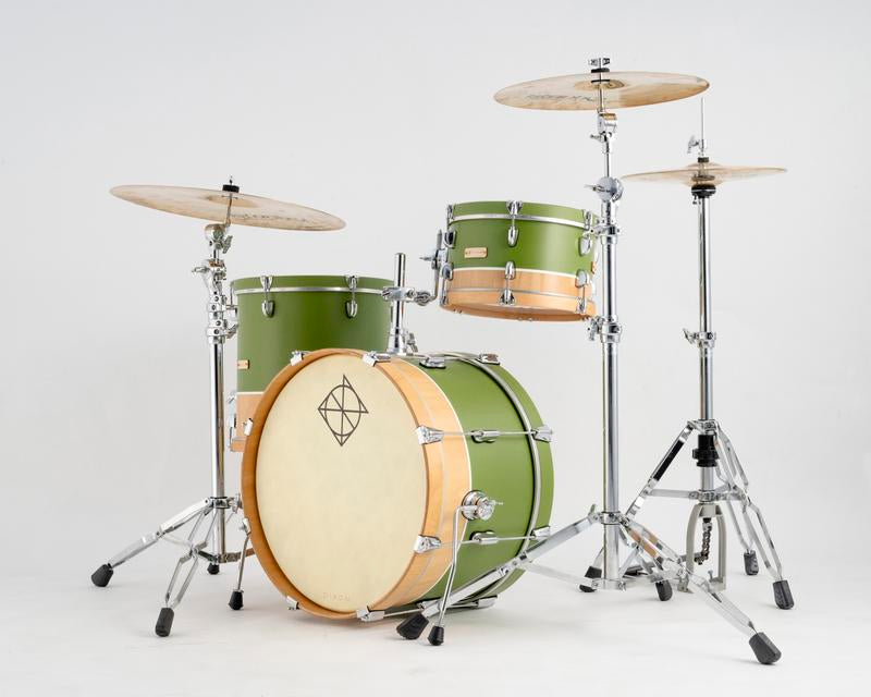 ~NEW~ Dixon Little Roomer Select PODL320SMGN 3-Piece Drum Kit Set in Natural to Satin Green *IN STOCK*